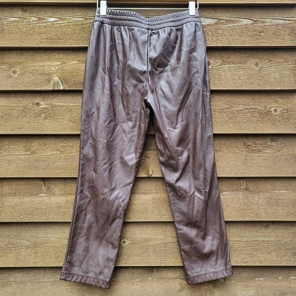 Joie vegan leather straight leg pants with drawstring medium - Picture 5 of 9